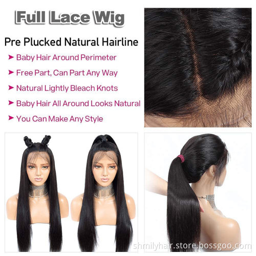 Wholesale Mink Cuticle Aligned Hair Double Drawn Human Hair Wig Glueless Front Full Lace Wig Human Hair For Black Women